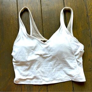 White Lululemon Align Tank Size 8 V-Neck Built in Padding Yoga Pilates